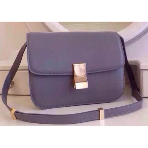 Celine Classic Box Flap Bag Calfskin Leather C2263 Purple