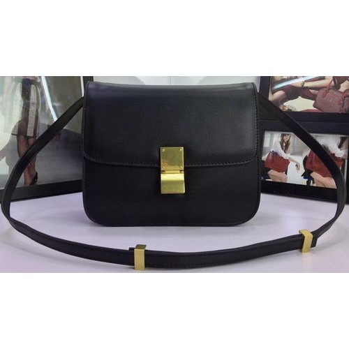 Celine Classic Box Flap Bag Calfskin Leather C88008 Black