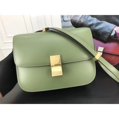 Celine Classic Box Flap Bag Original Calfskin Leather 3378 Green