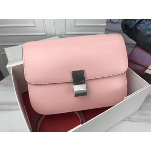 Celine Classic Box Flap Bag Original Calfskin Leather 3378 Pink