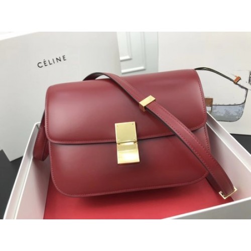 Celine Classic Box Flap Bag Original Calfskin Leather 3378 Red