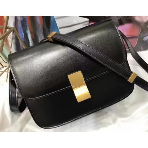 Celine Classic Box Flap Bag Smooth Leather C20447 Black