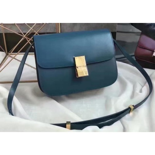 Celine Classic Box Flap Bag Smooth Leather C20447 Blue