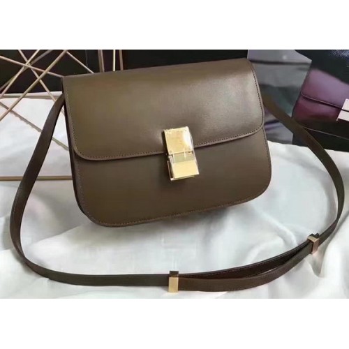 Celine Classic Box Flap Bag Smooth Leather C20447 Green