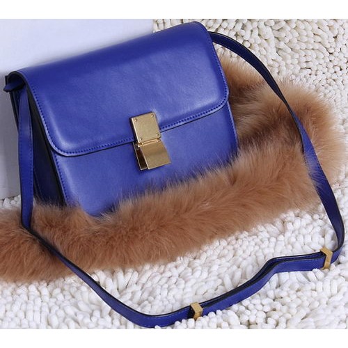 Celine Classic Box Small Flap Bag Calfskin C88007T Blue