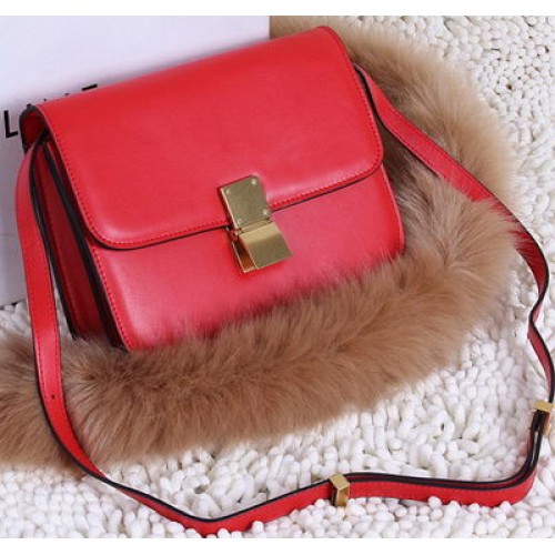 Celine Classic Box Small Flap Bag Calfskin C88007T Red