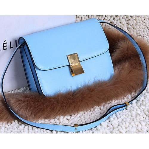 Celine Classic Box Small Flap Bag Calfskin C88007T Skyblue