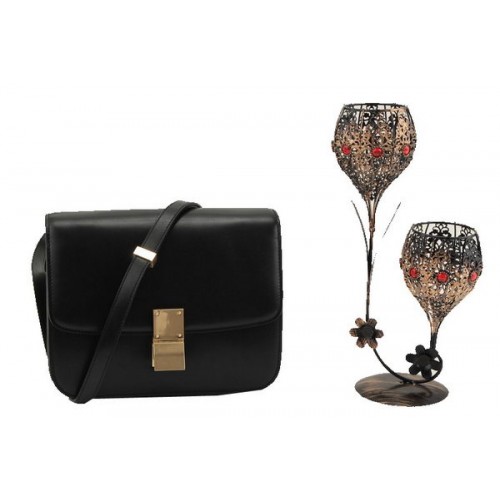 Celine Classic Box Small Flap Bag Smooth Leather 11042 Black