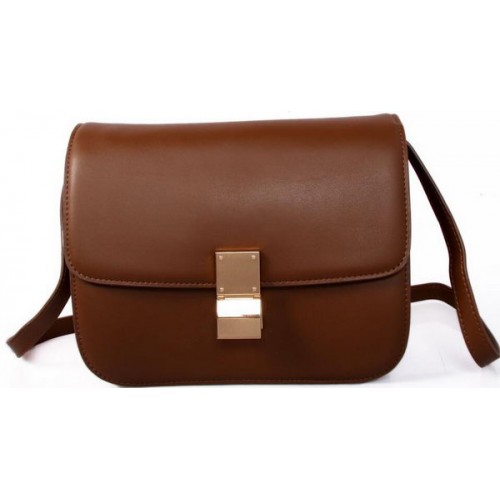 Celine Classic Box Small Flap Bag Smooth Leather C88007C Brown