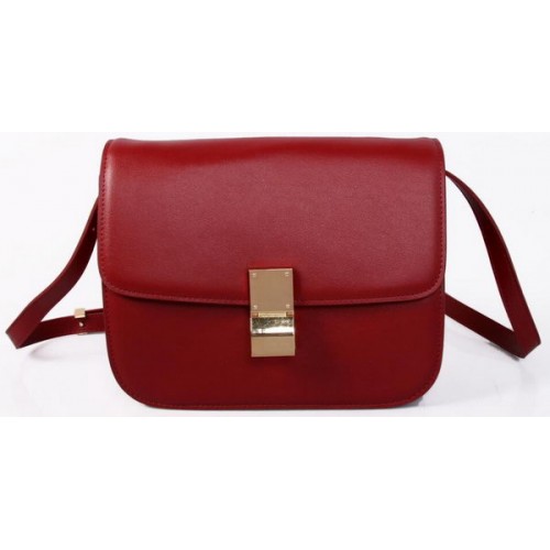 Celine Classic Box Small Flap Bag Smooth Leather C88007C Burgundy