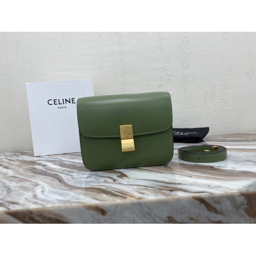 Celine Classic Box Teen Flap Bag Original Calfskin Leather 3379 Green