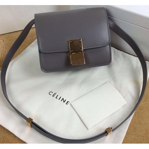 Celine Classic Box mini Flap Bag Smooth Leather C11041T Grey
