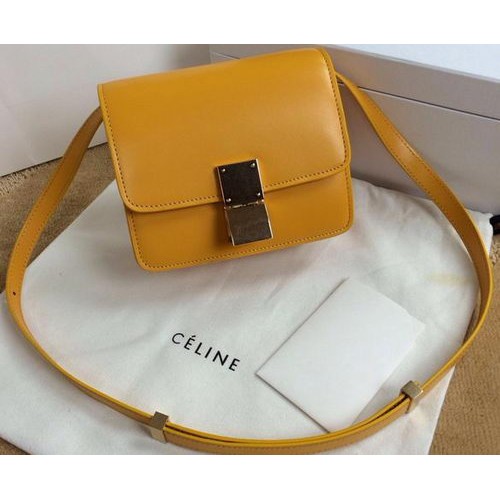 Celine Classic Box mini Flap Bag Smooth Leather C11041T Yellow