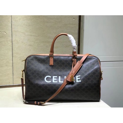 Celine LARGE VOYAGE BAG IN TRIOMPHE CANVAS 191472 tan