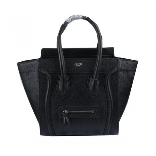 Celine Luggage Micro Boston Bag Clemence Leather CT33081 Black