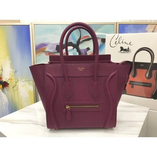 Celine Luggage Micro Tote Bag Original Leather CLY33081M Purple