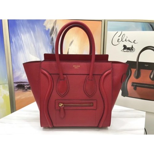 Celine Luggage Micro Tote Bag Original Leather CLY33081M Red