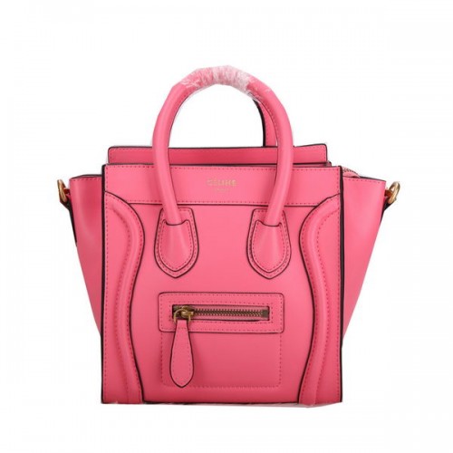 Celine Luggage Nano Bag Smooth Leather C106 Pink