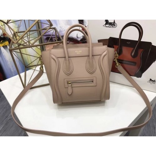 Celine Luggage Nano Tote Bag Original Leather CC3560 Apricot