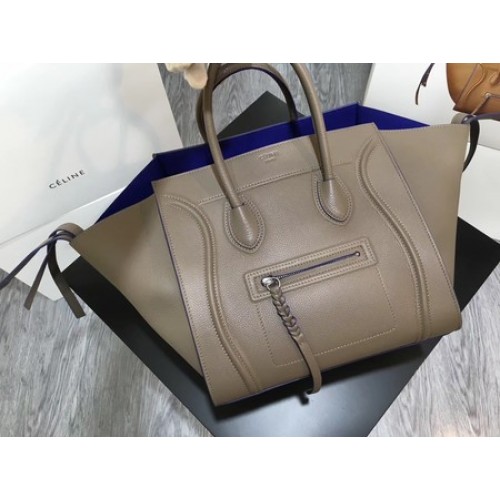 Celine Luggage Phantom Tote Bag Calfskin Leather CT3372 Grey&Blue