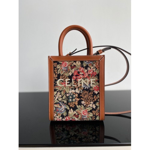 Celine MINI CABAS VERTICAL IN TRIOMPHE CANVAS CL01540 Brown