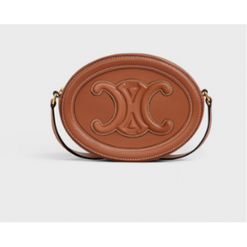 Celine OVAL BAG CUIR TRIOMPHE IN SMOOTH CALFSKIN 198603 TAN