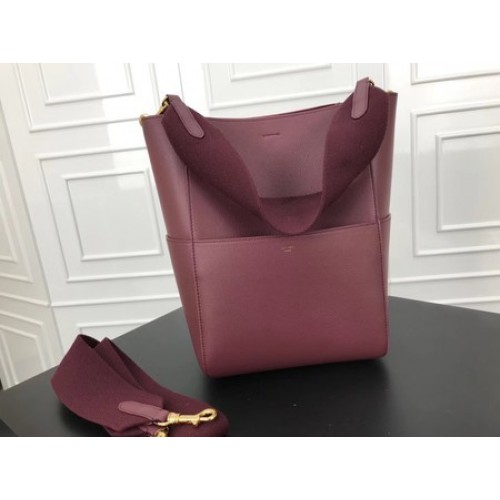 Celine SEAU SANGLE Cabas Bags Original Calfskin Leather 3369 Wine