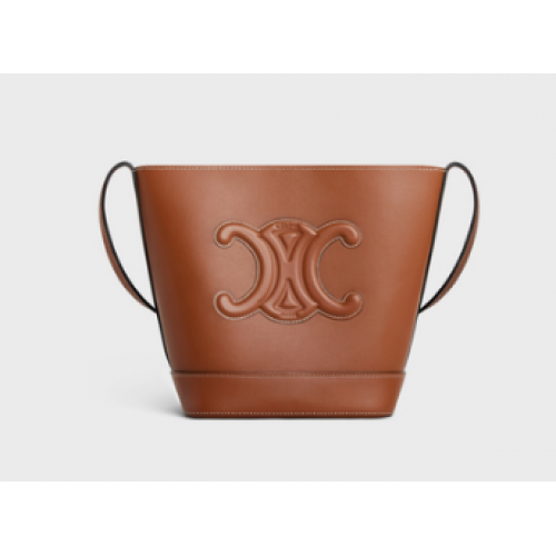 Celine SMALL BUCKET CUIR TRIOMPHE IN SMOOTH CALFSKIN 198243 TAN