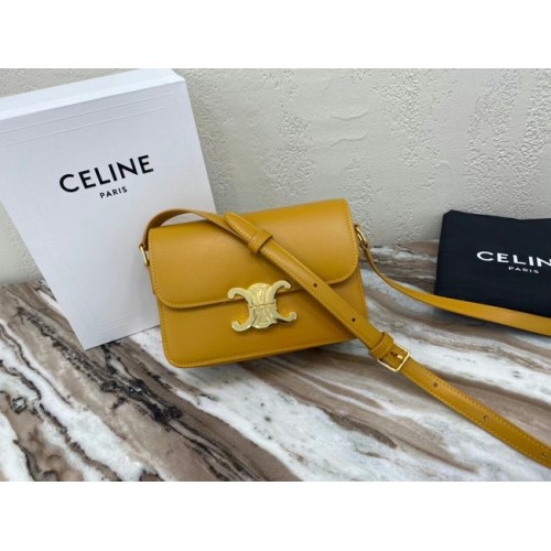 Celine TEEN TRIOMPHE BAG IN SHINY CALFSKIN MINERAL 188423 yellow