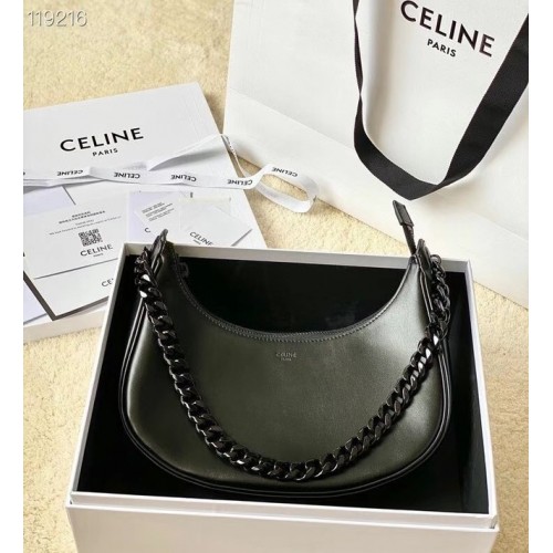 Celine MEDIUM AVA CHAIN IN SMOOTH CALFSKIN 199583 BLACK