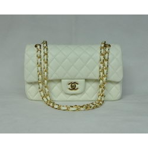 Chanel Classic Flap Bag 1112 Beige Leather Golden Hardware