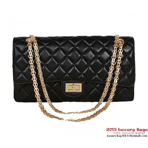Chanel 1113 Classic Flap Bag Black Sheepskin Gold