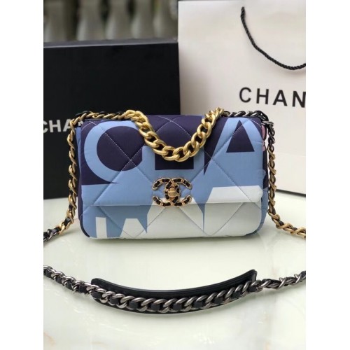 Chanel 19 flap bag AS1160 blue