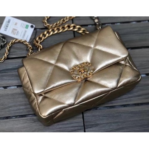 Chanel 19 flap bag AS1160 gold