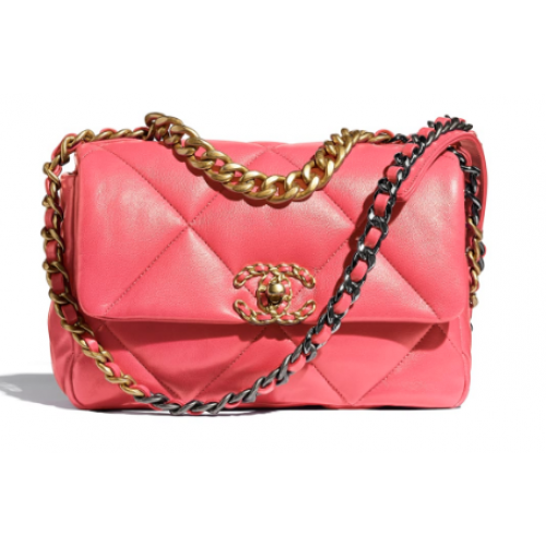Chanel 19 flap bag AS1161 Coral