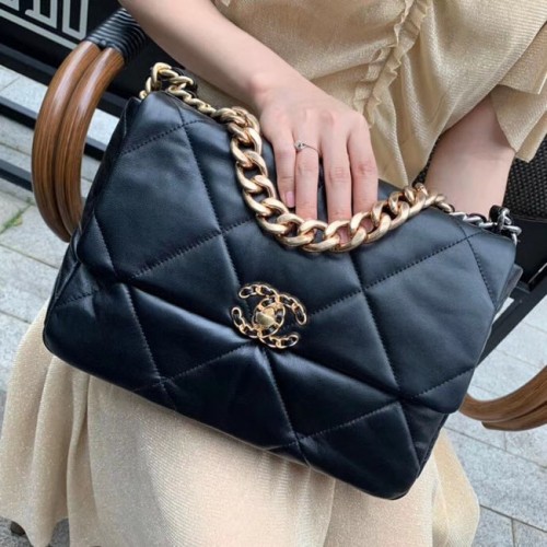 Chanel 19 flap bag AS1161 black