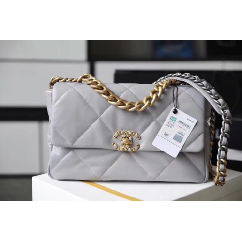 Chanel 19 flap bag AS1161 grey