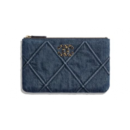 Chanel 19 small carry on bag AP1059 blue