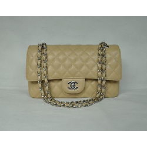 Chanel 2.55 Quilted Flap Bag 1112 Apricot with Silver Hardware