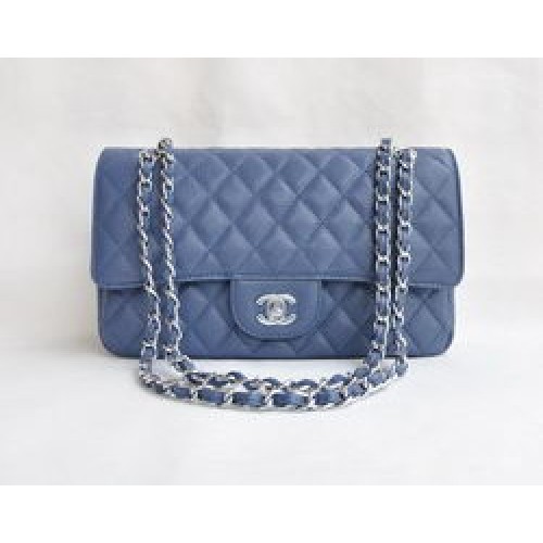 Chanel 2.55 Quilted Flap Bag 1112 Light Blue with Silver Hardware