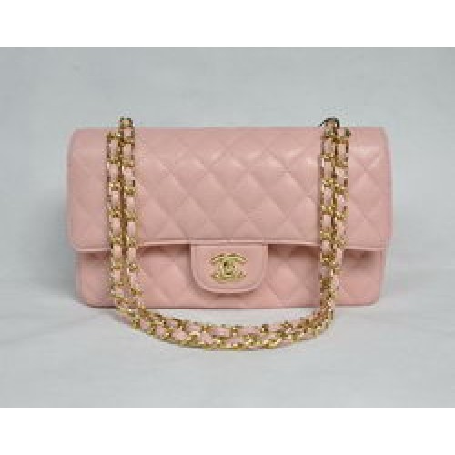 Chanel 2.55 Quilted Flap Bag 1112 Pink with Gold Hardware