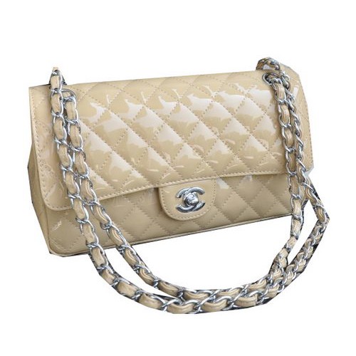 Chanel 2.55 Series Bag Apricot Sheepskin Leather CHA1112 Silver