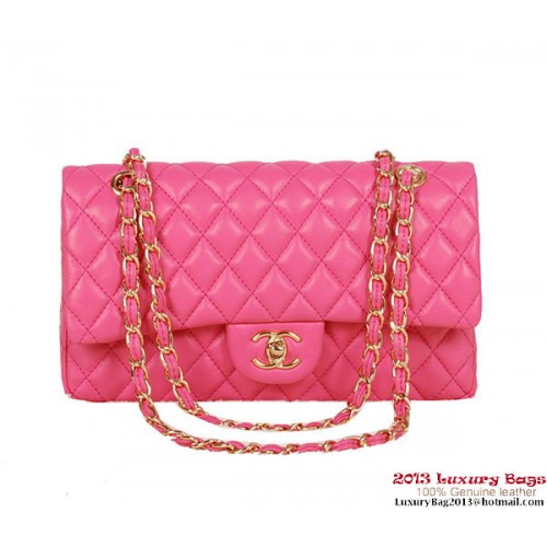 Chanel 2.55 Series Bag Rose Sheepskin Leather 1112 Gold