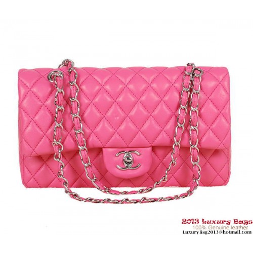 Chanel 2.55 Series Bag Rose Sheepskin Leather 1112 Silver