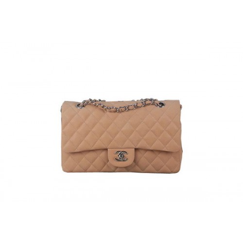 Chanel 2.55 Series Classic Flap Bag A01112 Beige Original Nubuck Cannage Pattern Leather Silver