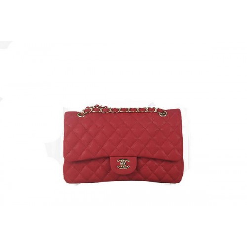 Chanel 2.55 Series Classic Flap Bag A01112 Red Original Nubuck Cannage Pattern Leather Gold