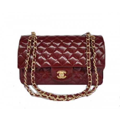 Cheap Chanel 2.55 Series Flap Bag 1112 Maroon Patent Leather Golden Hardware