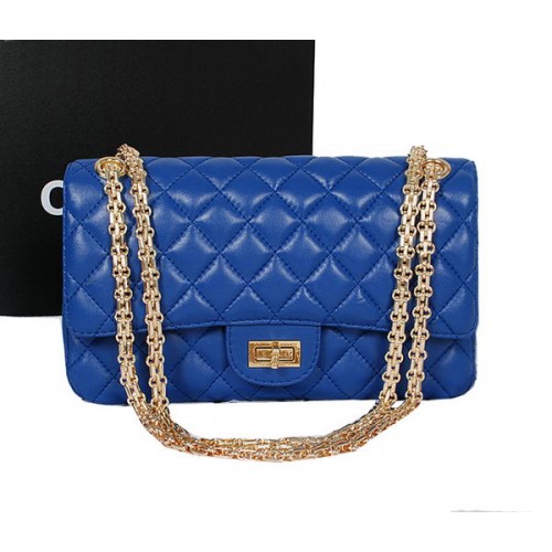 Chanel 2.55 Series Flap Bag A226 RoyalBlue Sheep Leather Gold