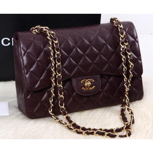 Chanel 2.55 Series Flap Bag Original Cannage Pattern Leather A1112 Burgundy