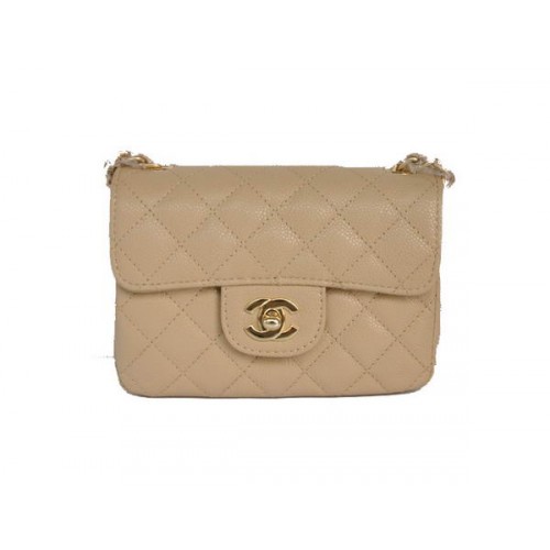 Chanel 2.55 mini Flap Bag 1115 Beige Sheepskin Golden Hardware